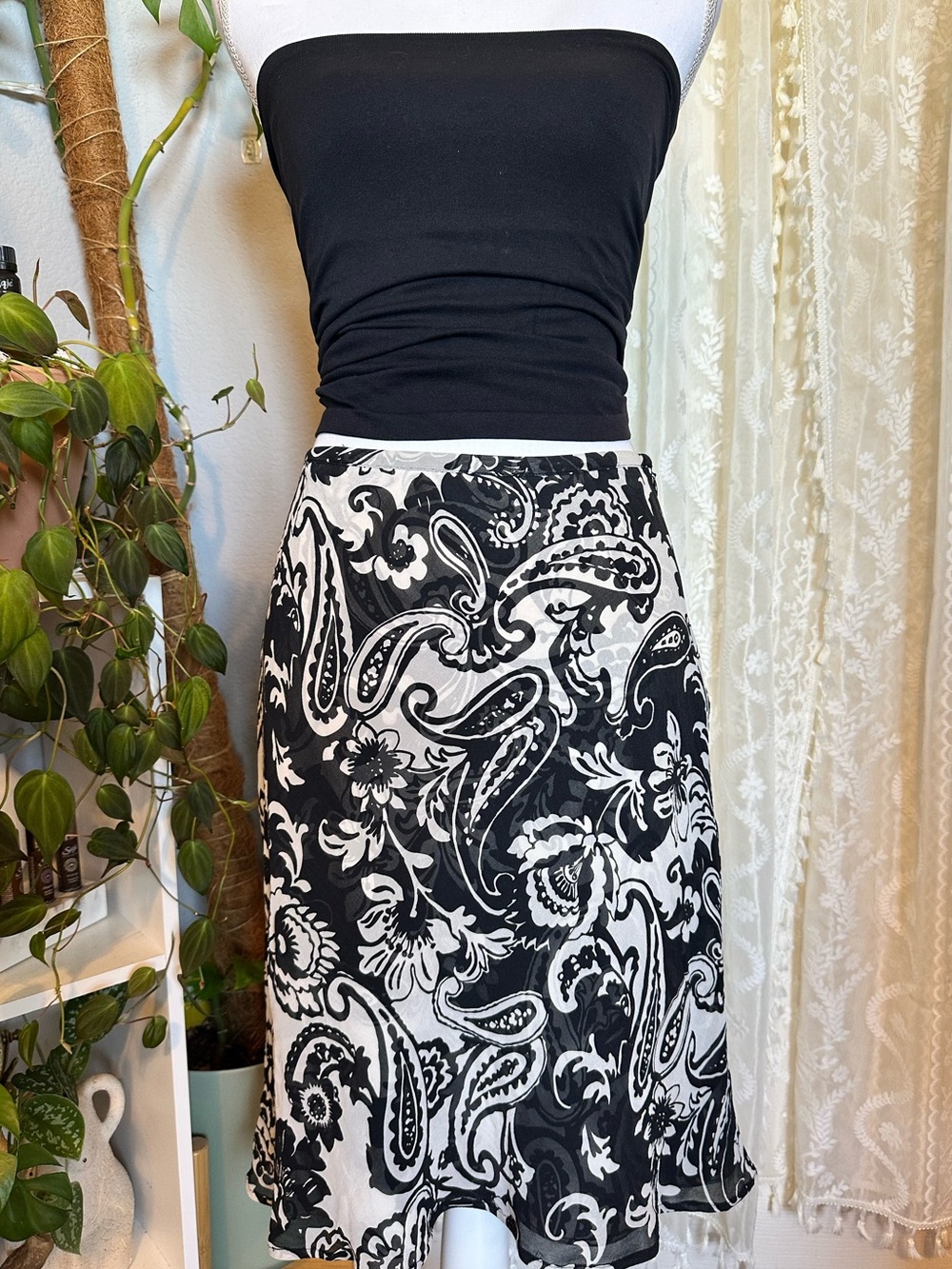 Vintage Y2K silk midi skirt